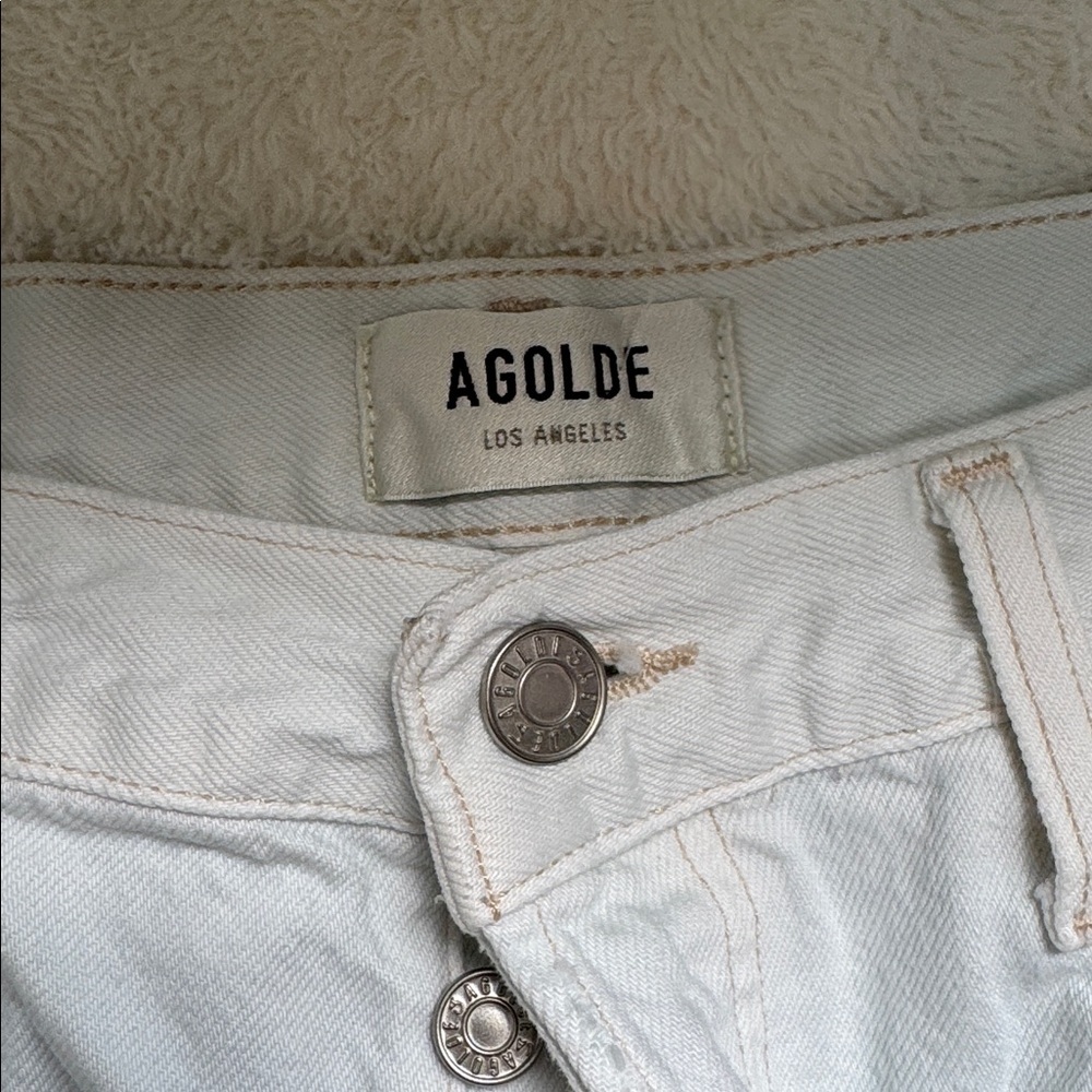 Agolde light blue denim Jean Shorts for Women - Picture 4 of 11